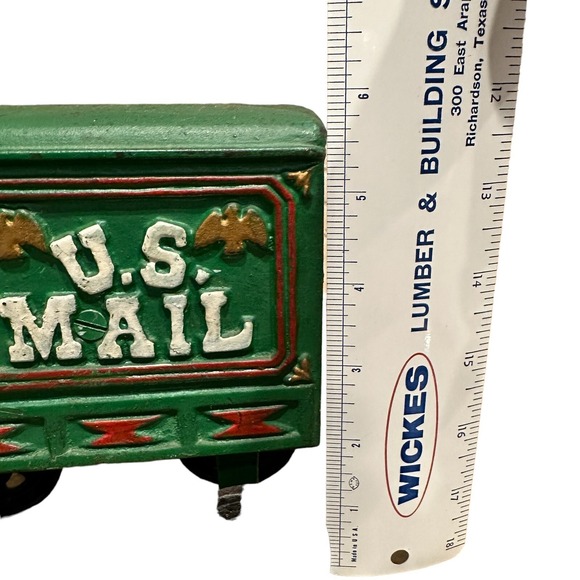 VTG Hubley US Mail 128 Wagon Horse‎ Driver Cast Iron 11" Post Office Transport - Picture 10 of 12